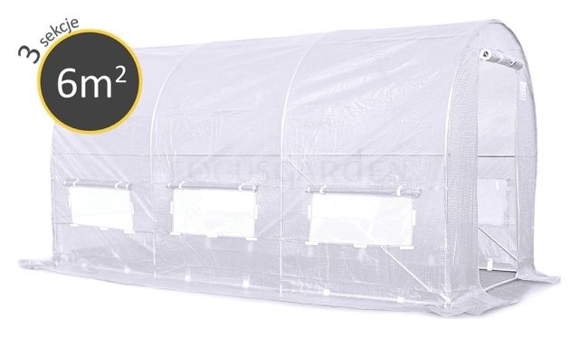 Tunel foliowy 2x3x2m - 6 m2 biały Focus Garden 
