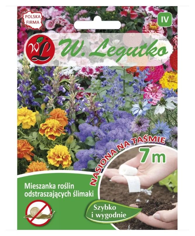 Mieszanka roślin odstraszających ślimaki Taśma 7m Legutko