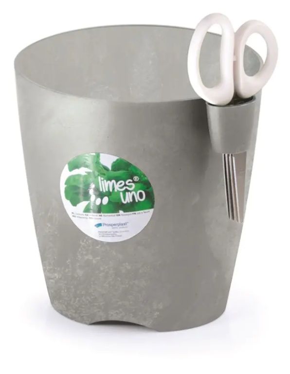 Doniczka na zioła DLU130 limes uno + nożyczki beton Prosperplast