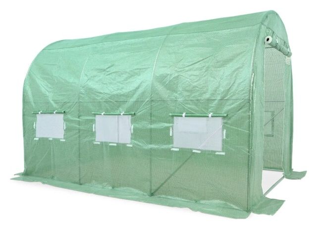 Konstrukcja tunelowa z folią i zieloną siatką 2x3,5x2 7m2 Focus Garden