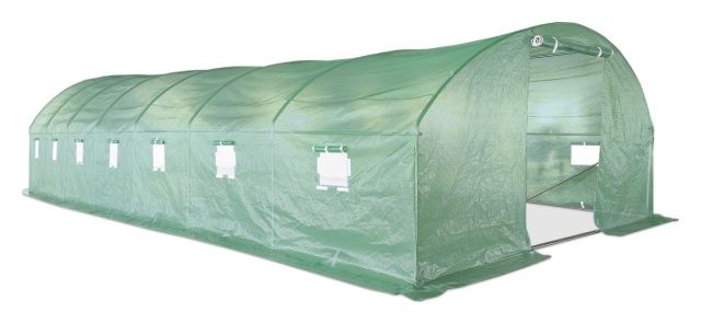 Konstrukcja tunelowa z folią i zieloną siatką 4x10x2 40m2 Focus Garden
