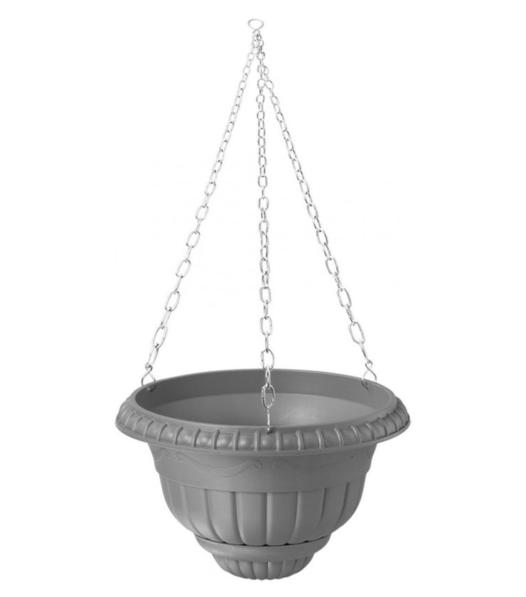 Doniczka wisząca ROMA 4 antracyt Form-Plastic