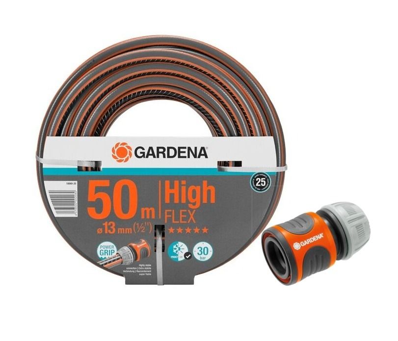 Zestaw Wąż HighFlex 1/2 50mb + Szybkozłącze 1/2"-5/8" Gardena