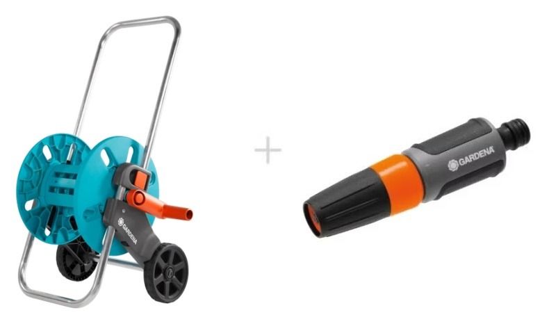 Zestaw Wózek ClaverRoll S 18500-20 + Zraszacz prosty 18300-20 Gardena