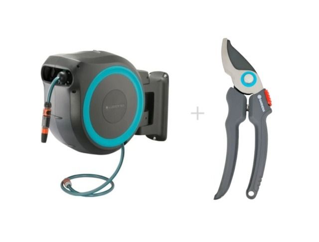Zestaw Bęben naścienny RollUp XL 18630-20 + Sekator Easy Cut 20241-45 Gardena