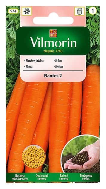 Marchew Nantes 2 nasiona otoczkowane 850 sztuk Vilmorin 