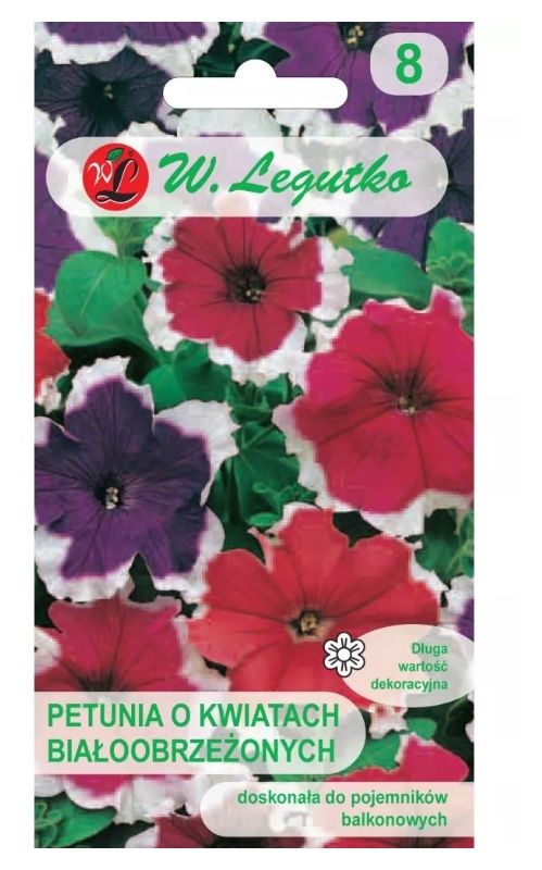 Petunia kwiaty białoobrzeżone mieszanka - F2 0,01g Legutko
