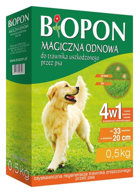 Magiczna odnowa do trawnika uszkodzonego przez psa 0,5 kg Bopon 