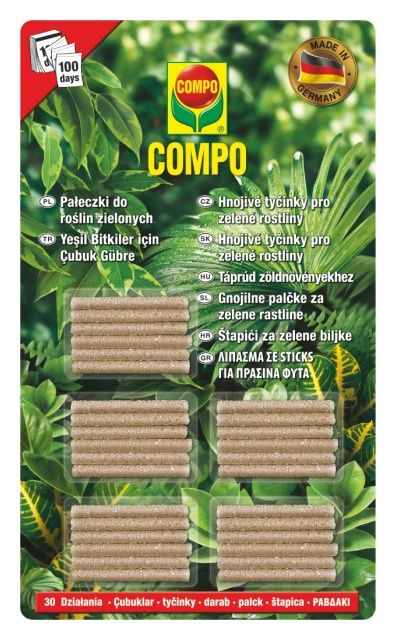 Pałeczki nawozowe do roślin zielonych 30 sztuk Compo