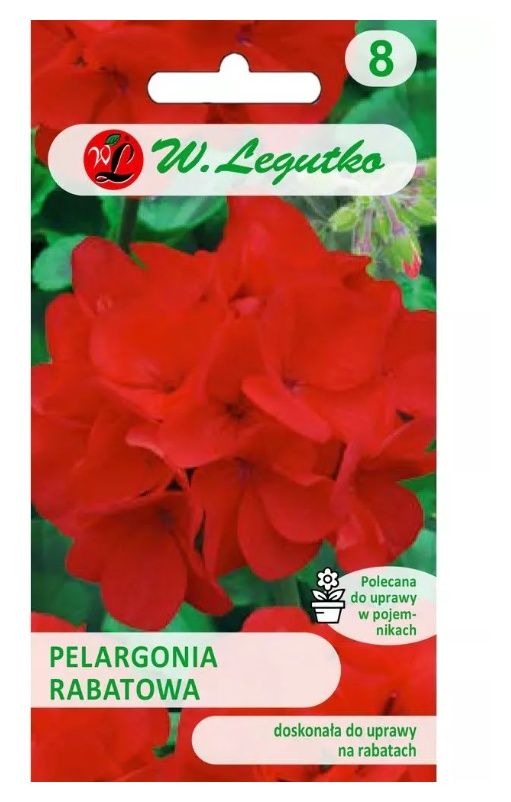 Pelargonia rabatowa Gama F1 czerwona 0,05g Legutko