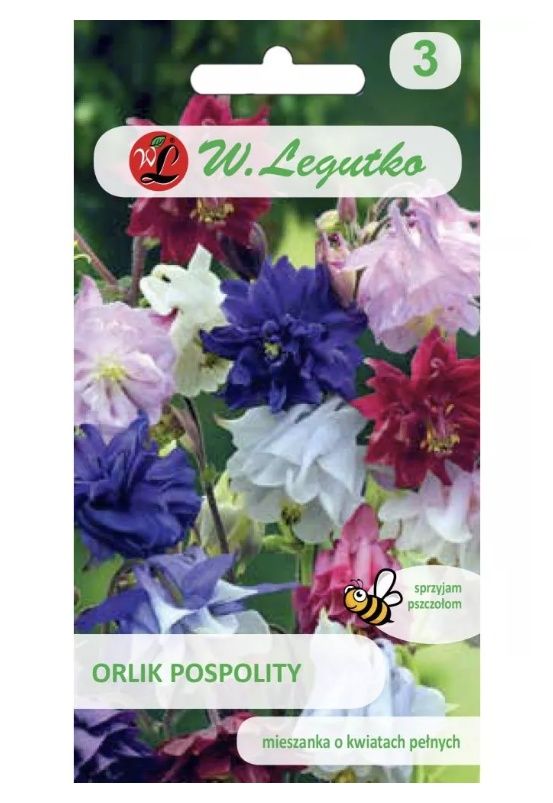 Orlik pospolity o kwiatach pełnych mieszanka 0,3g Legutko