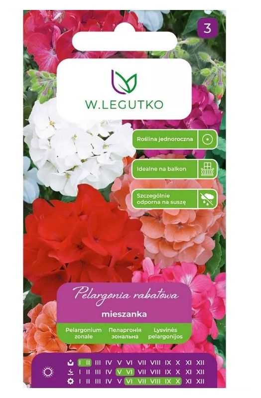 Pelargonia rabatowa - mieszanka - F2 0,05g Legutko