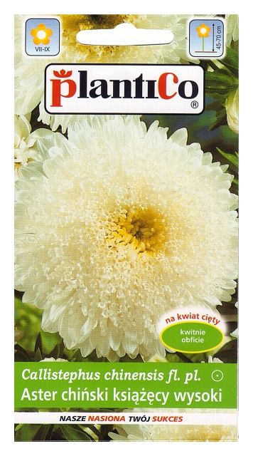 Aster chiński wysoki książęcy biały 1g PlantiCo