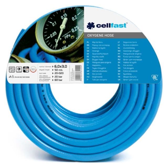 Wąż do tlenu 6,0x3,0 a50mb Cellfast 20-020   