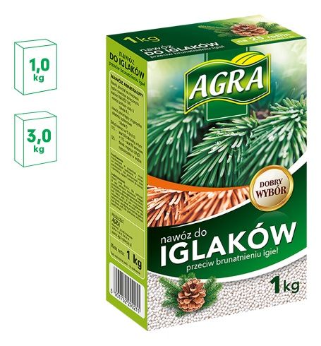 Nawóz granulowany do iglaków przeciw brązowieniu igieł Agra
