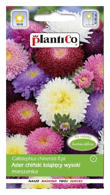 Aster chiński wysoki książęcy MIX 1g PlantiCo