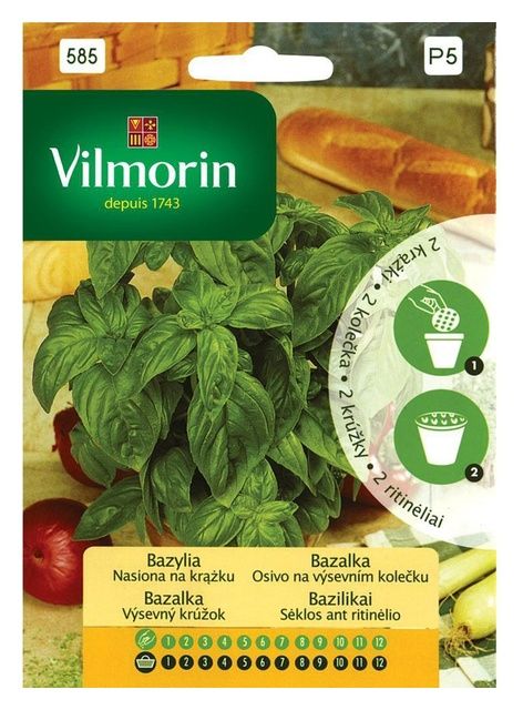 Bazylia nasiona na krążku 2 sztuki Vilmorin