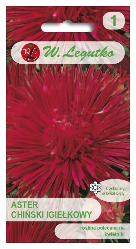 Aster chiński igiełkowy czerwony 1g Legutko