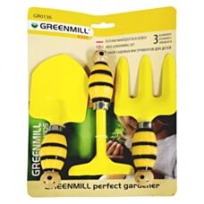 Narzędzia dziecięce żółte 3 sztuki Greenmill GR0136