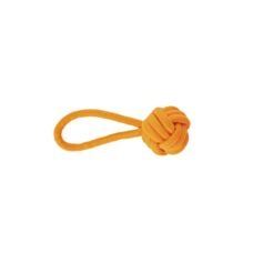 Zabawka piłka ze sznura z rączką pomarańczowy Dingo