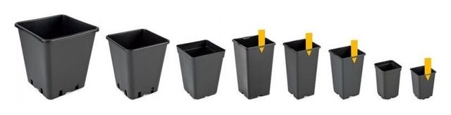 Doniczka produkcyjna kwadratowa wysoka 100 sztuk Interplast 