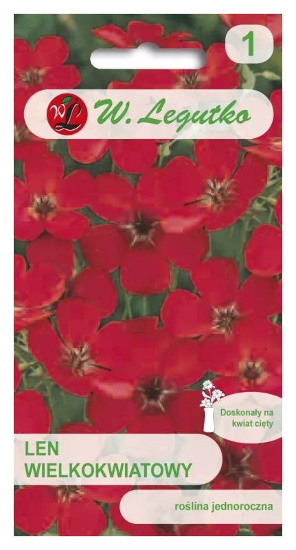 Len wielkokwiatowy czerwony 1g Legutko
