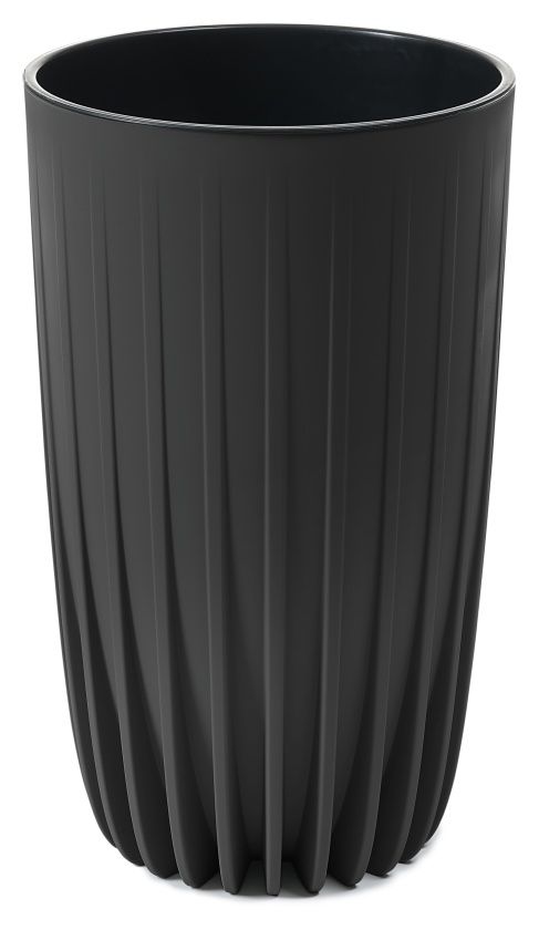 Doniczka Mira wysoka Eco Recycled Lamela czarny