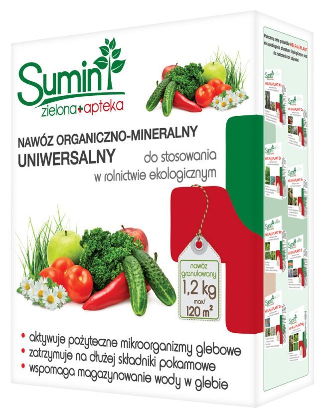 Nawóz organiczno-mineralny granulowany 1,2kg Sumin