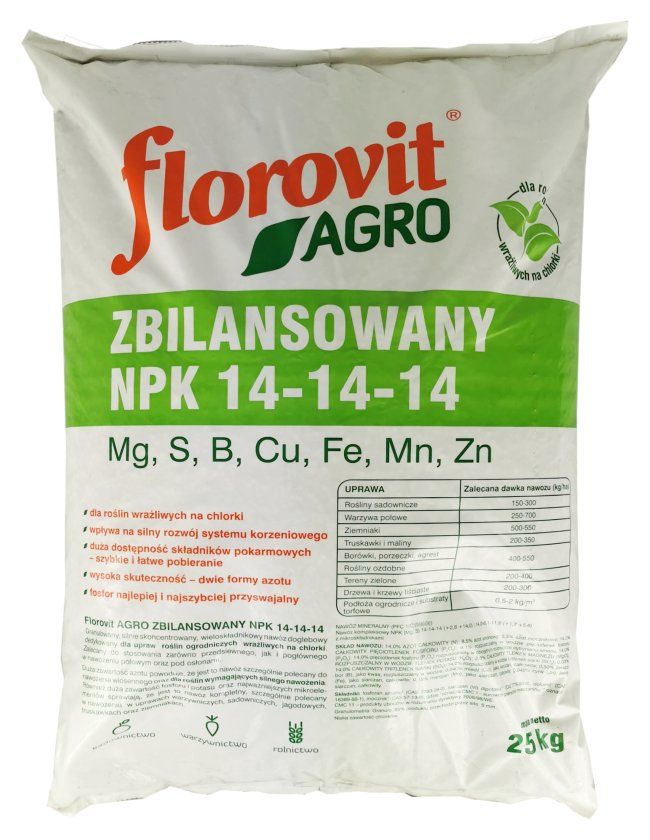 Nawóz Zrównoważony NPK 14-14-14  25kg Florovit Agro