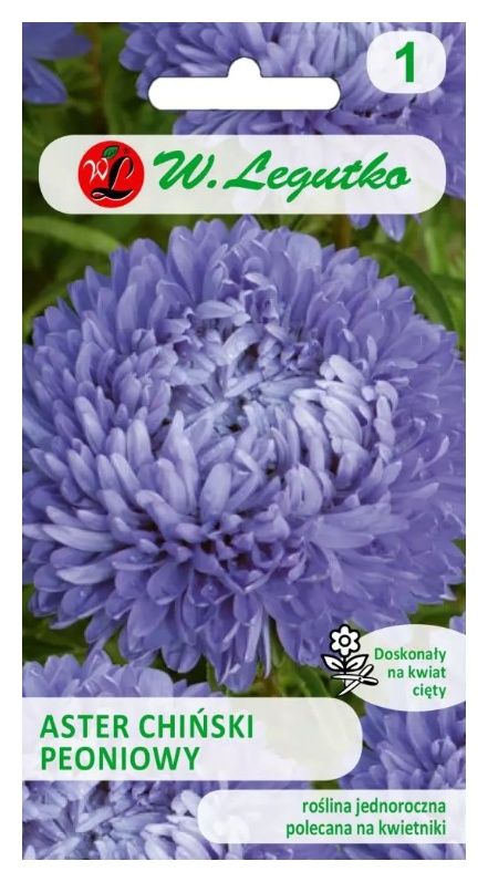 Aster chiński peoniowy niebieski 1g Legutko