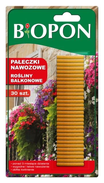 Pałeczki nawozowe do roślin balkonowych 30 sztuk Bopon