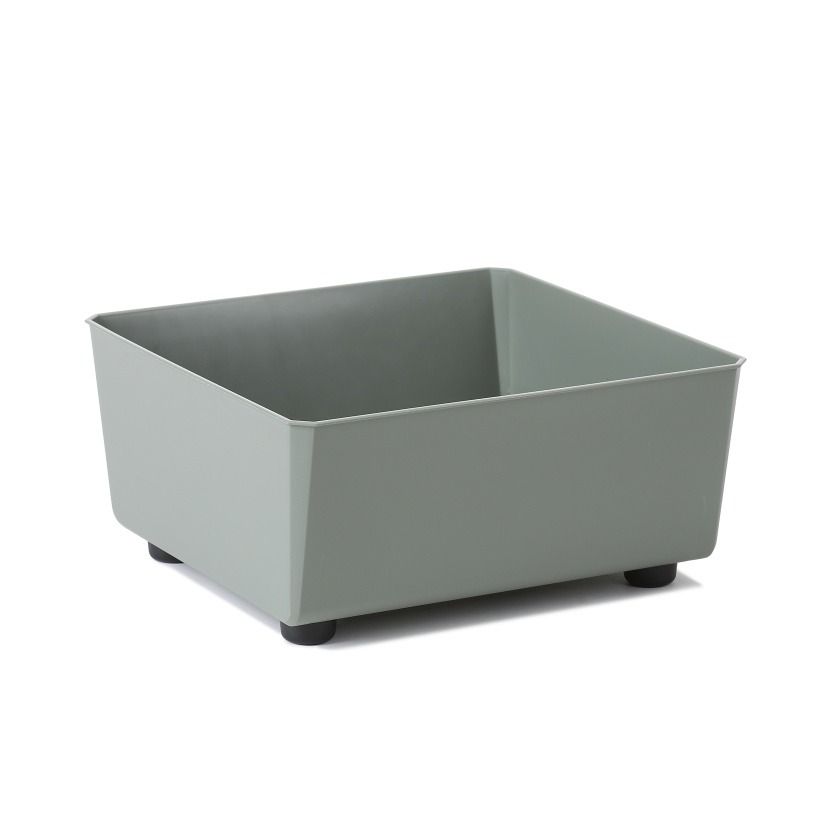 Skrzynka Saga kwadratowa Eco Recycled Lamela szarozielony