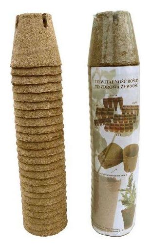 Torfowe doniczki okrągłe 8x8cm 24 sztuki Jiffy