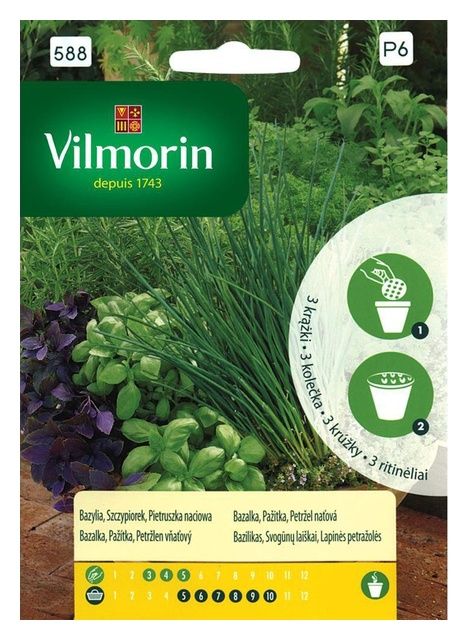 Zestaw ziół nasiona na krążku 3 sztuki Vilmorin