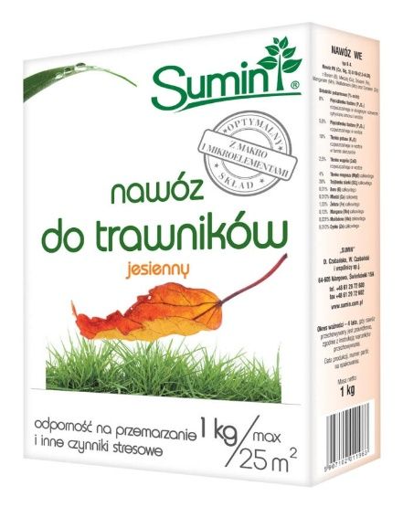 Nawóz do nawożenia trawników jesienny Sumin