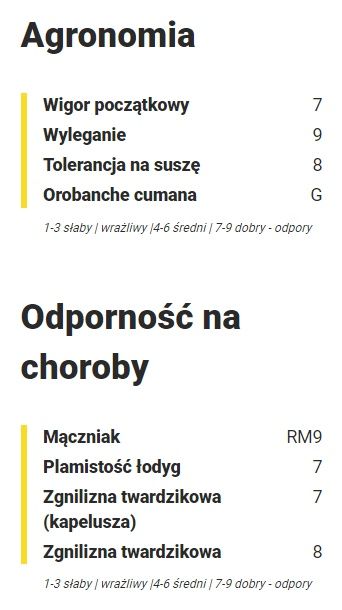 Cechy agronomiczne słonczenika MAS 804.G