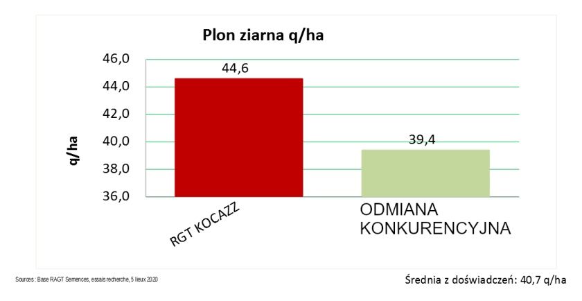 Rzepak ozimy RGT Kocazz F1 C1 - plonowanie